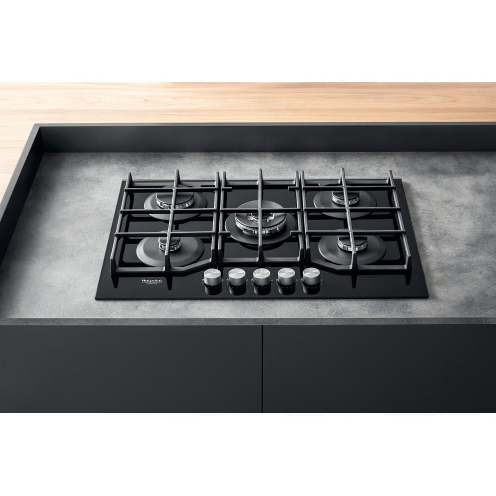 Hotpoint HAGS 72F/BK Preto Encastre 73 cm Gás 5 zona(s)