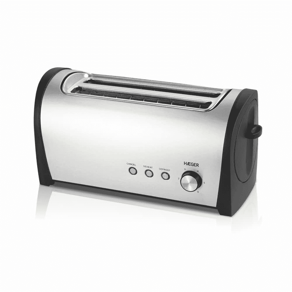 Torradeira HAEGER DESAYUNO PLUS - 1400W em Inox com 2 aberturas largas