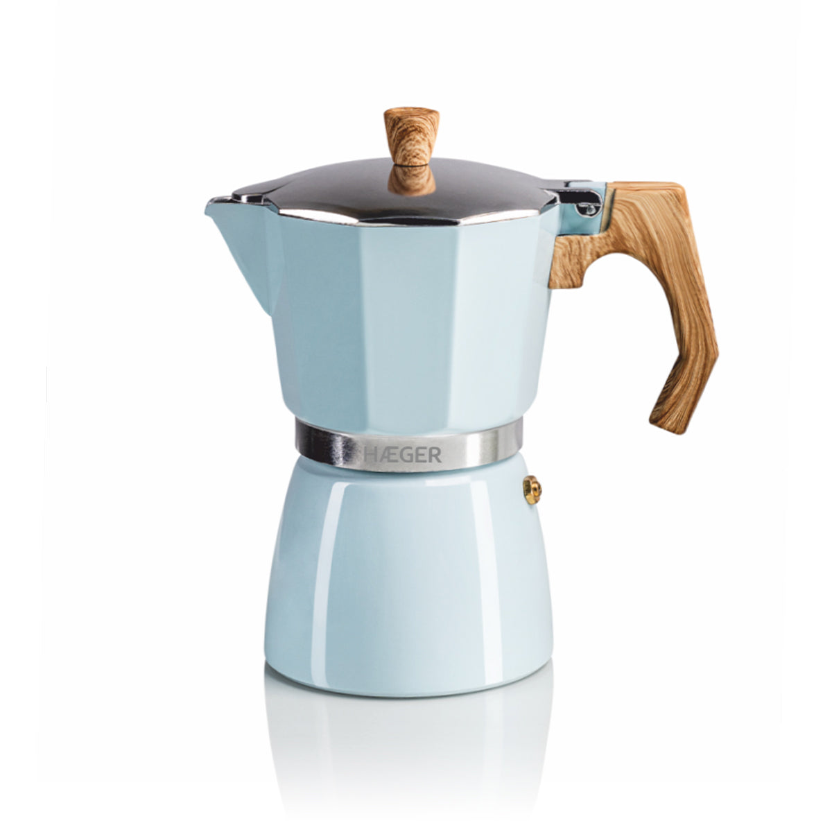 Cafeteira HAEGER MOKA Pot 6 Blue - Em alumínio, 6 chávenas