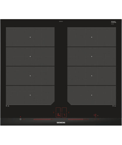 Siemens EX675LXC1E placa Preto, Aço inoxidável Encastre Placa com zona de indução 4 zona(s)