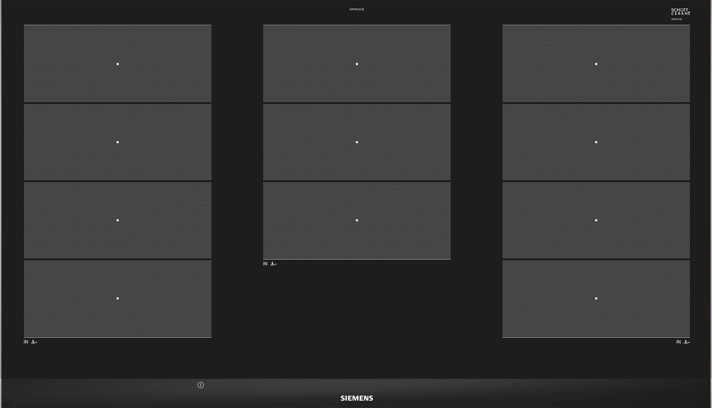 Siemens EX975LXC1E placa Preto, Aço inoxidável Encastre Placa com zona de indução 5 zona(s)