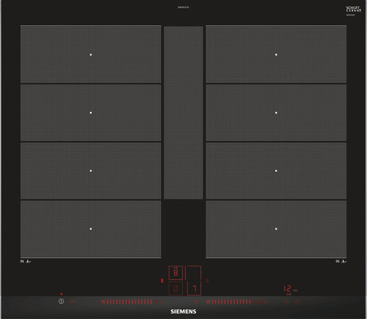Siemens EX675LYC1E placa Preto, Aço inoxidável Encastre Placa com zona de indução 4 zona(s)