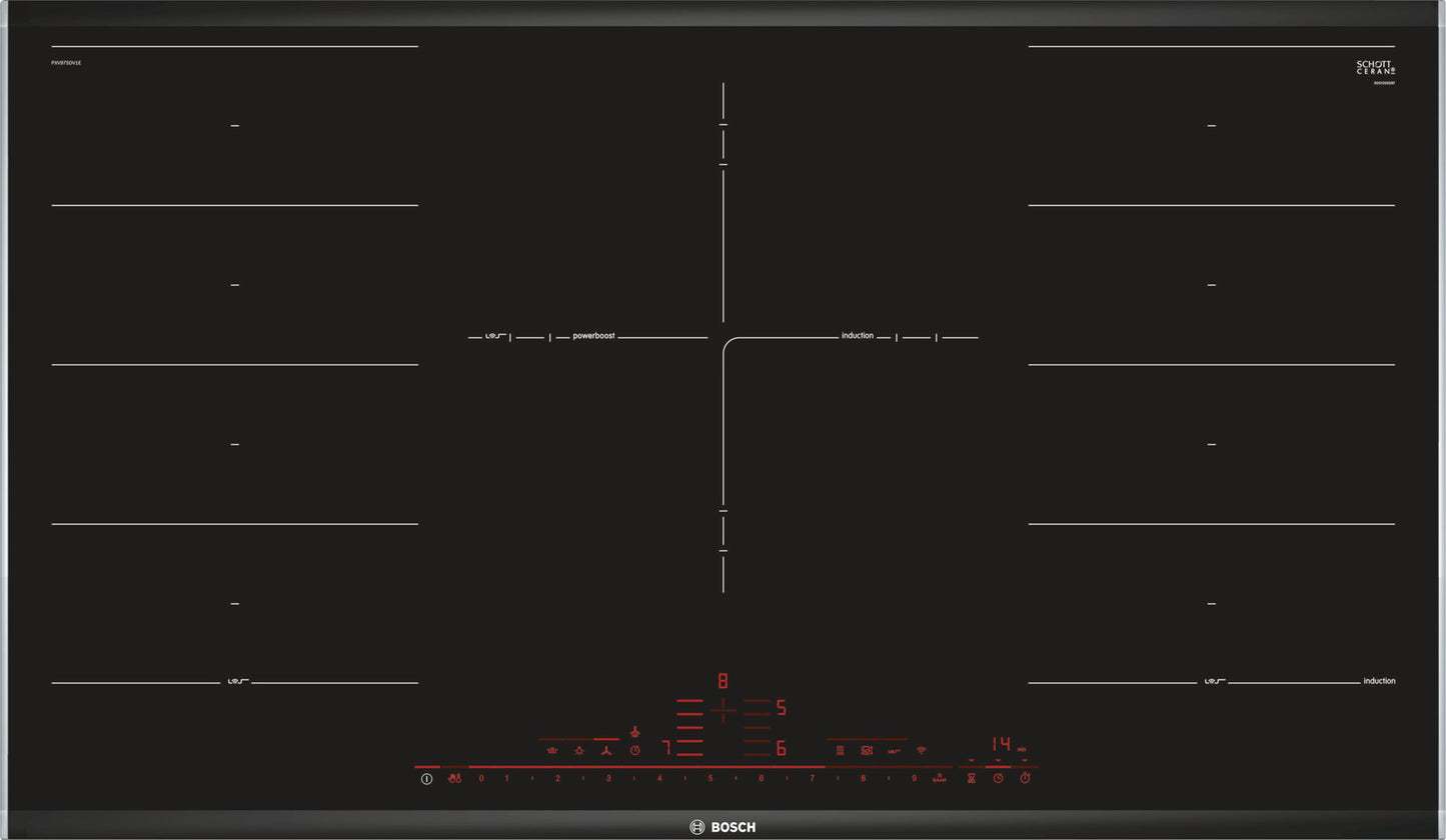 Bosch Serie 8 PXV975DV1E placa Preto Encastre Placa com zona de indução 5 zona(s)