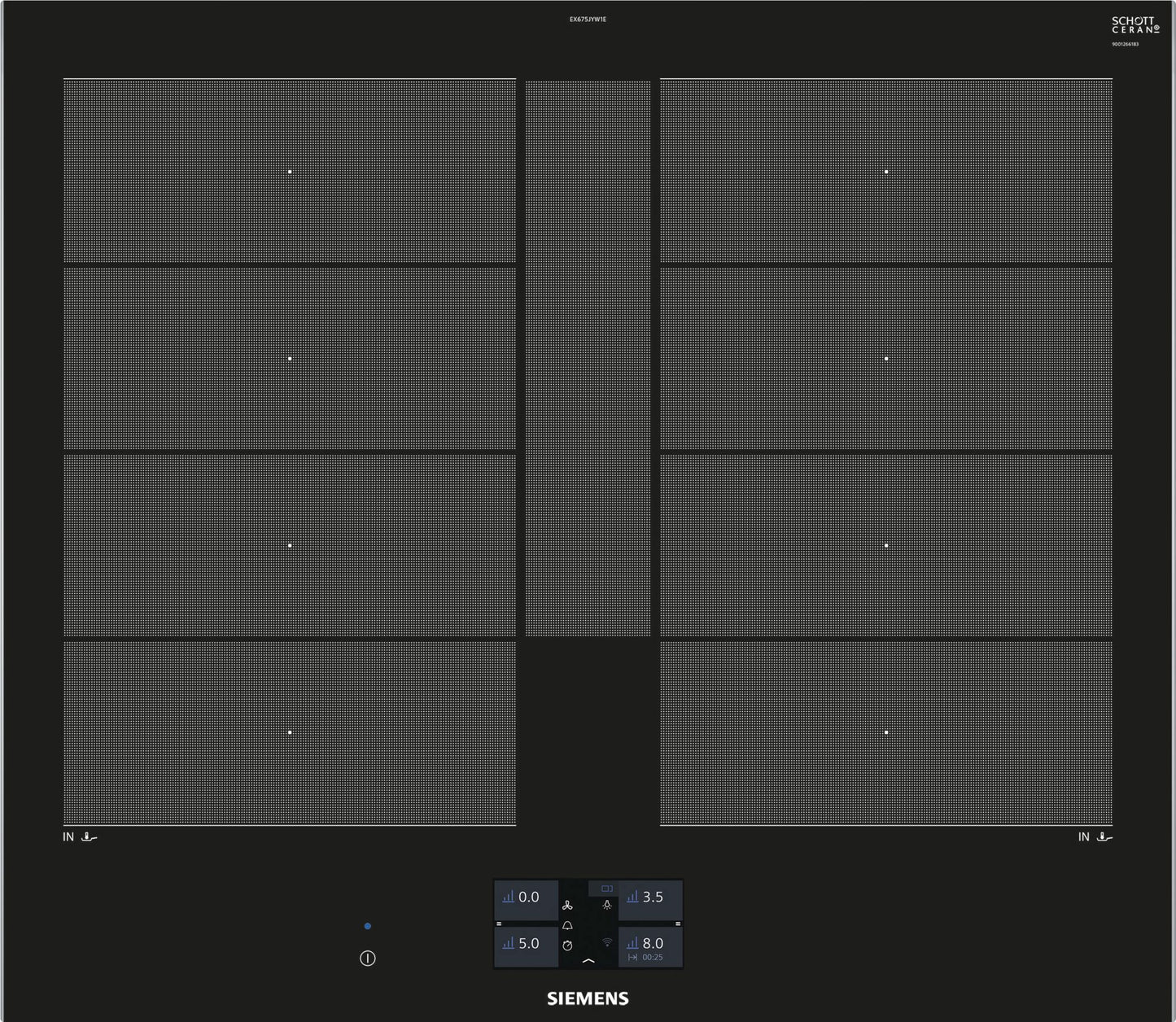 Siemens EX675JYW1E placa Preto Encastre Placa com zona de indução 4 zona(s)