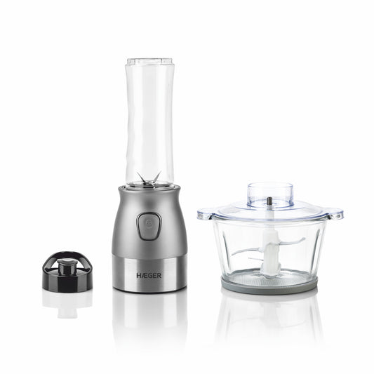 Liquidificadora e Picadora HAEGER Perfect Combo 2 in 1 - 500W, Copo de 600ml, Taça de 2L