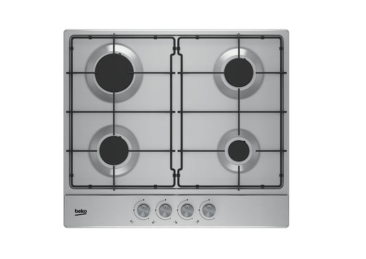 Beko HIAG 64223 SX placa Aço inoxidável Encastre 60 cm Gás 4 zona(s)