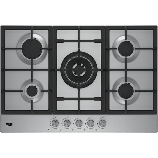 Beko HIAW 75225 SL placa Preto, Aço inoxidável Encastre 75 cm Gás 5 zona(s)