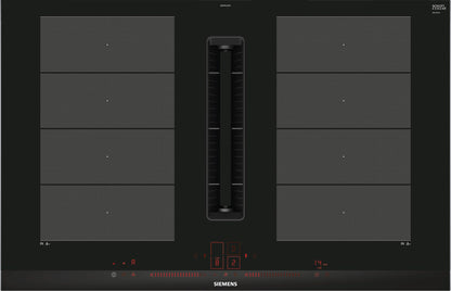 Siemens iQ700 EX875LX67E placa Preto, Aço inoxidável Encastre 80 cm Placa com zona de indução 4 zona(s)