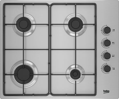 Beko HIGG 64103 SXL placa Preto, Aço inoxidável Encastre 61 cm Gás 4 zona(s)