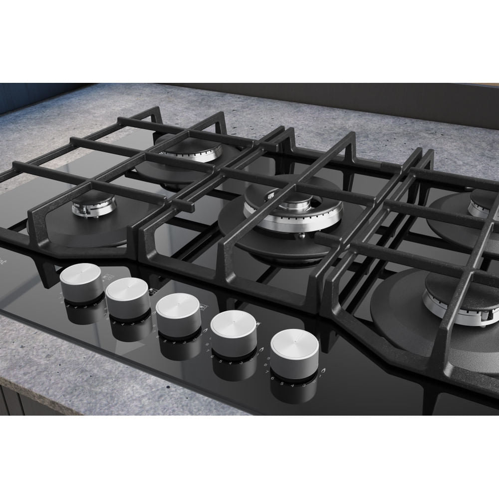 Hotpoint HAGS 72F/BK Preto Encastre 73 cm Gás 5 zona(s)