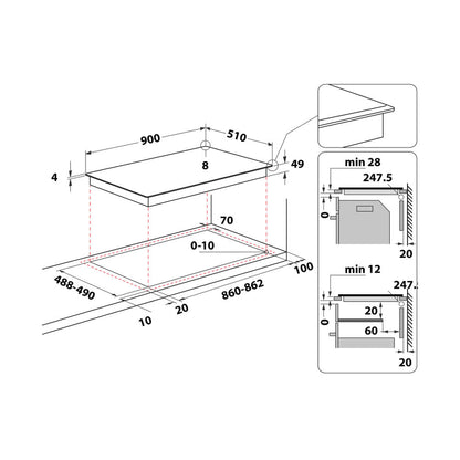 Hotpoint HT 1090 BA Preto Encastre 90 cm Placa com zona de indução 5 zona(s)