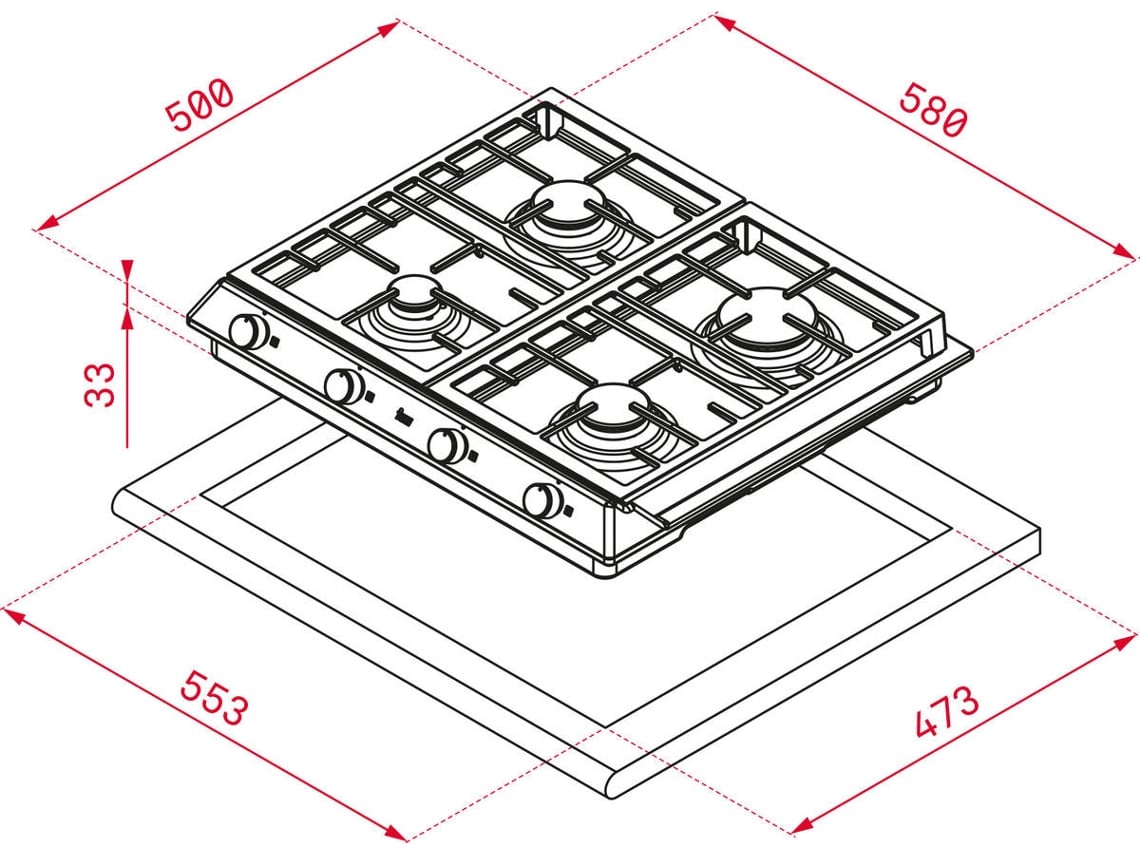 PLACA ENCASTRAR TEKA - EX 60.1 4G AI AL CI BTN