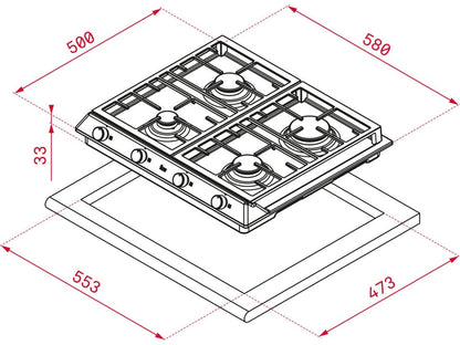 PLACA ENCASTRAR TEKA - EX 60.1 4G AI AL CI BTN